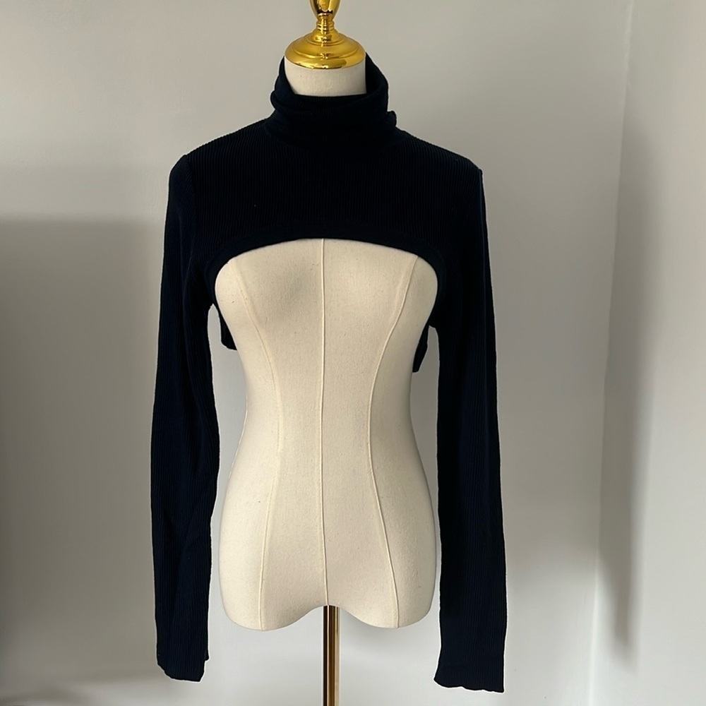 Halston turtleneck shrug